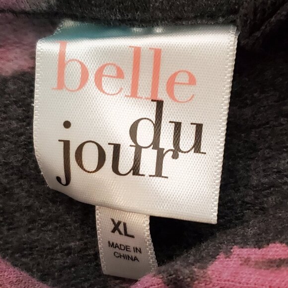 Womens Mulitcolored Top Sweatshirt Hoodie by Belle due Jour Size XL - Picture 3 of 3